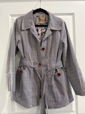Ruff Hewn Women's striped Jacket with Button Detail sz l